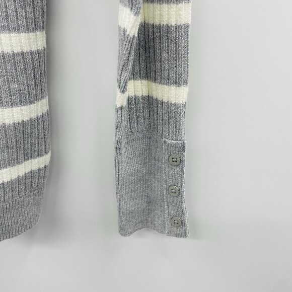 Talbots Petite Womens Size P Ribbed Striped Turtleneck Sweater in Metallic 1237 - Picture 5 of 9